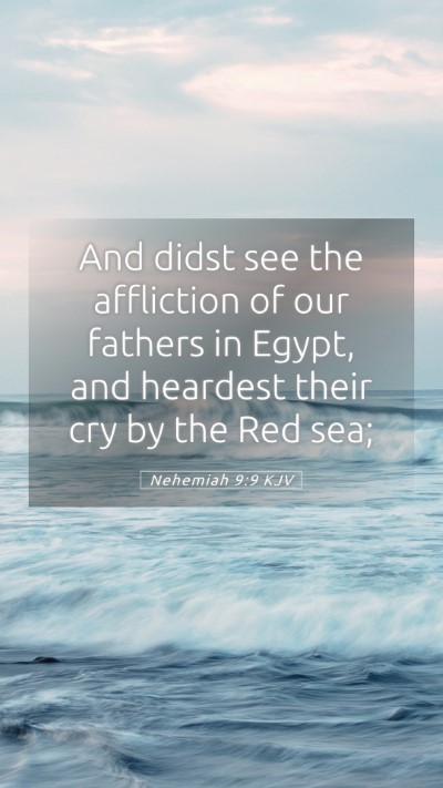 Picture 05 - Nehemiah 9:9 KJV Mobile Phone Wallpaper - And didst see the affliction of our fathers in - Mobile Bible Verse Wallpaper