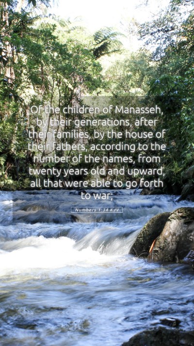 Picture 05 - Numbers 1:34 KJV Mobile Phone Wallpaper - Of the children of Manasseh, by their - Mobile Bible Verse Wallpaper