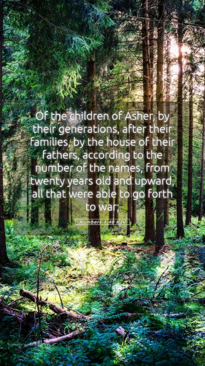 Picture 05 - Numbers 1:40 KJV Mobile Phone Wallpaper - Of the children of Asher, by their generations, - Mobile Bible Verse Wallpaper