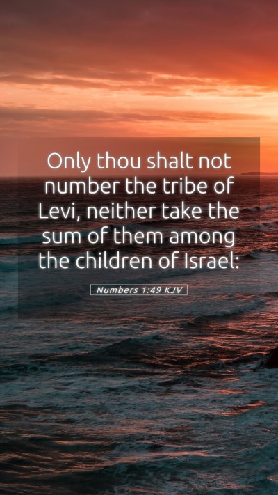 Picture 05 - Numbers 1:49 KJV Mobile Phone Wallpaper - Only thou shalt not number the tribe of Levi, - Mobile Bible Verse Wallpaper