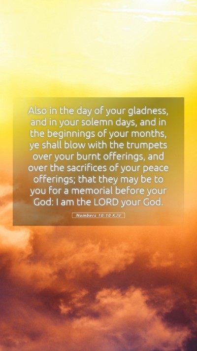 Picture 05 - Numbers 10:10 KJV Mobile Phone Wallpaper - Also in the day of your gladness, and in your - Mobile Bible Verse Wallpaper