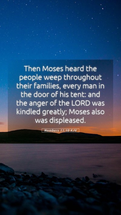 Picture 05 - Numbers 11:10 KJV Mobile Phone Wallpaper - Then Moses heard the people weep throughout their - Mobile Bible Verse Wallpaper