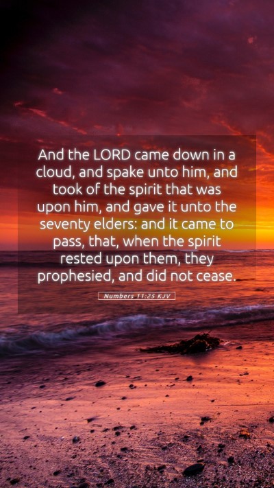 Picture 05 - Numbers 11:25 KJV Mobile Phone Wallpaper - And the LORD came down in a cloud, and spake unto - Mobile Bible Verse Wallpaper