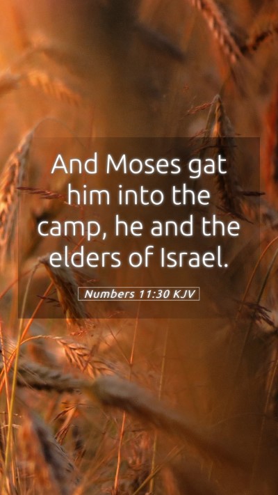 Picture 05 - Numbers 11:30 KJV Mobile Phone Wallpaper - And Moses gat him into the camp, he and the - Mobile Bible Verse Wallpaper