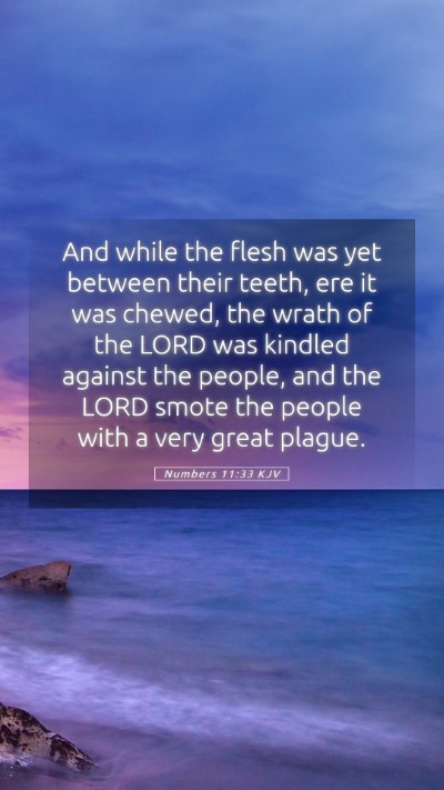 Picture 05 - Numbers 11:33 KJV Mobile Phone Wallpaper - And while the flesh was yet between their teeth, - Mobile Bible Verse Wallpaper