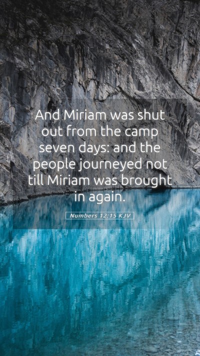 Picture 05 - Numbers 12:15 KJV Mobile Phone Wallpaper - And Miriam was shut out from the camp seven days: - Mobile Bible Verse Wallpaper