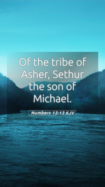 Picture 05 - Numbers 13:13 KJV Mobile Phone Wallpaper - Of the tribe of Asher, Sethur the son of - Mobile Bible Verse Wallpaper