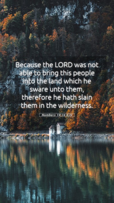 Picture 05 - Numbers 14:16 KJV Mobile Phone Wallpaper - Because the LORD was not able to bring this - Mobile Bible Verse Wallpaper