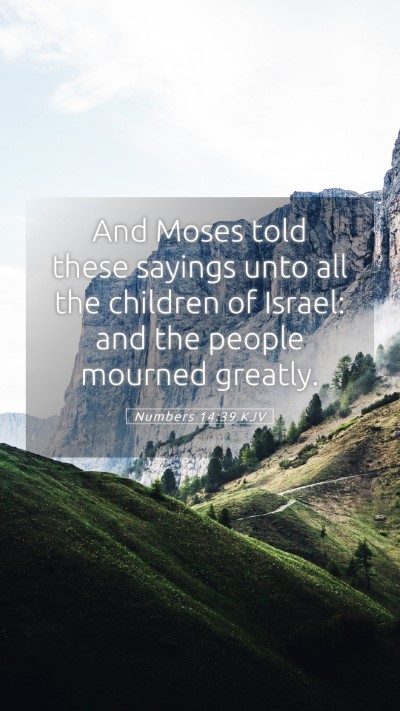 Picture 05 - Numbers 14:39 KJV Mobile Phone Wallpaper - And Moses told these sayings unto all the - Mobile Bible Verse Wallpaper
