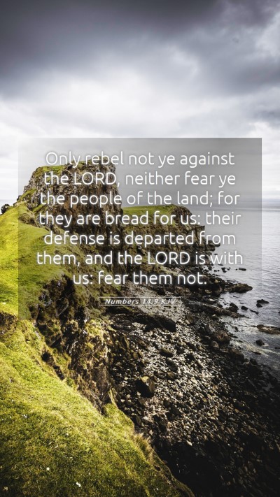 Picture 05 - Numbers 14:9 KJV Mobile Phone Wallpaper - Only rebel not ye against the LORD, neither fear - Mobile Bible Verse Wallpaper