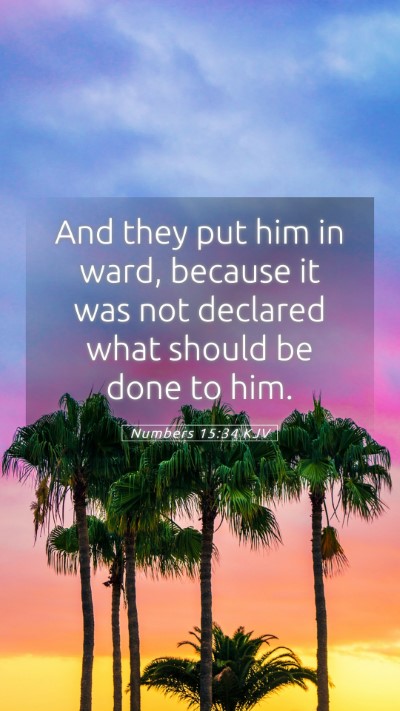 Picture 05 - Numbers 15:34 KJV Mobile Phone Wallpaper - And they put him in ward, because it was not - Mobile Bible Verse Wallpaper