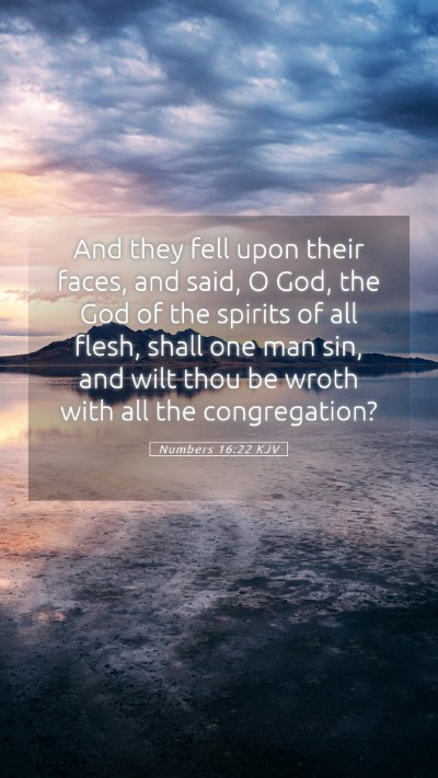 Picture 05 - Numbers 16:22 KJV Mobile Phone Wallpaper - And they fell upon their faces, and said, O God, - Mobile Bible Verse Wallpaper