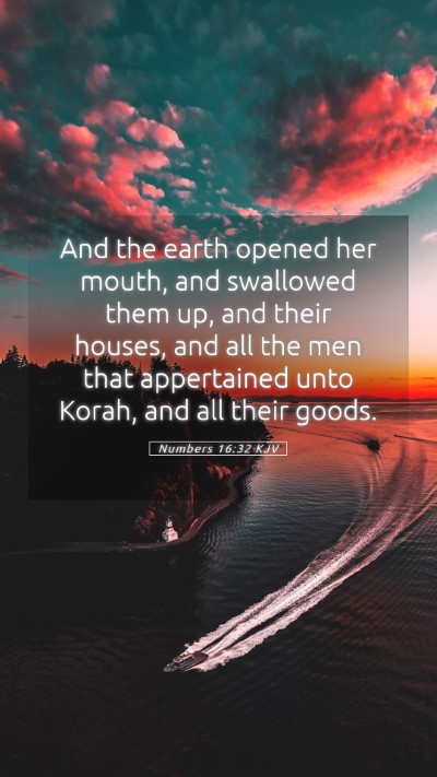 Picture 05 - Numbers 16:32 KJV Mobile Phone Wallpaper - And the earth opened her mouth, and swallowed - Mobile Bible Verse Wallpaper