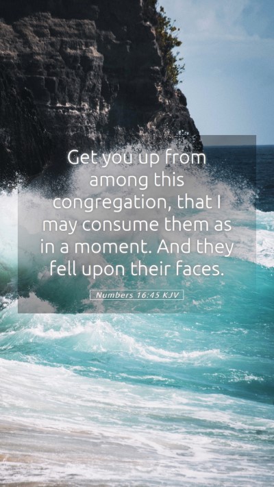 Picture 05 - Numbers 16:45 KJV Mobile Phone Wallpaper - Get you up from among this congregation, that I - Mobile Bible Verse Wallpaper