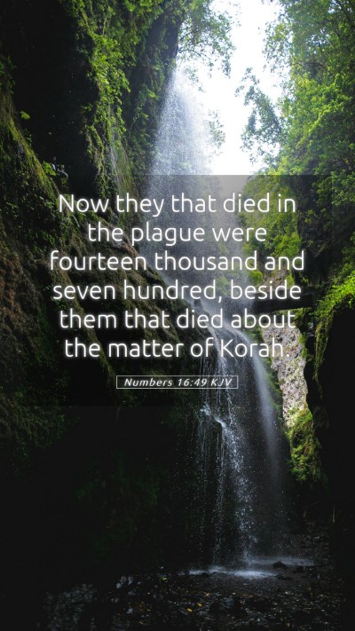 Picture 05 - Numbers 16:49 KJV Mobile Phone Wallpaper - Now they that died in the plague were fourteen - Mobile Bible Verse Wallpaper