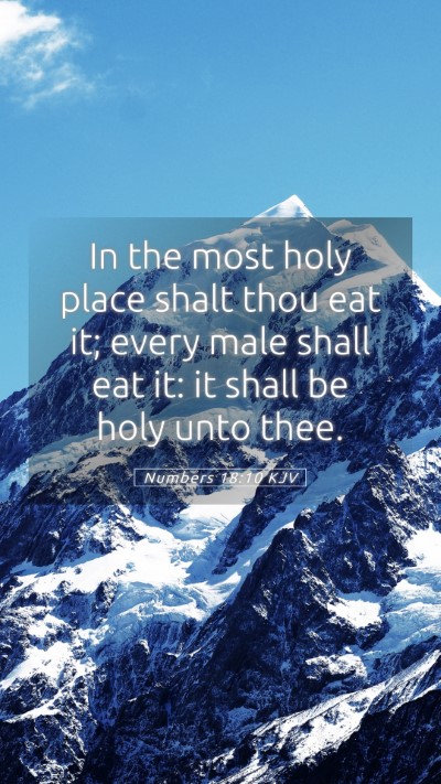 Picture 05 - Numbers 18:10 KJV Mobile Phone Wallpaper - In the most holy place shalt thou eat it; every - Mobile Bible Verse Wallpaper