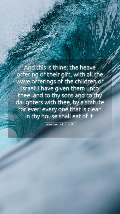 Picture 05 - Numbers 18:11 KJV Mobile Phone Wallpaper - And this is thine; the heave offering of their - Mobile Bible Verse Wallpaper