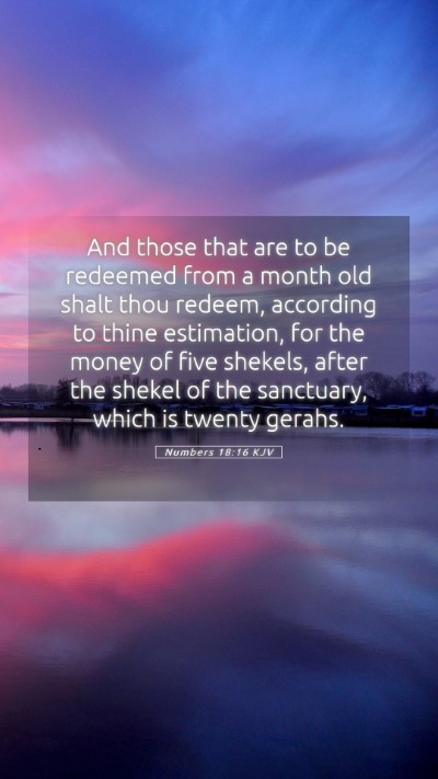 Picture 05 - Numbers 18:16 KJV Mobile Phone Wallpaper - And those that are to be redeemed from a month - Mobile Bible Verse Wallpaper