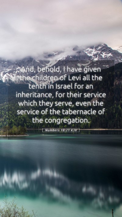 Picture 05 - Numbers 18:21 KJV Mobile Phone Wallpaper - And, behold, I have given the children of Levi - Mobile Bible Verse Wallpaper