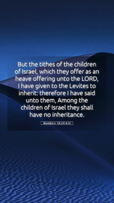 Picture 05 - Numbers 18:24 KJV Mobile Phone Wallpaper - But the tithes of the children of Israel, which - Mobile Bible Verse Wallpaper