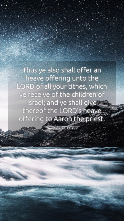 Picture 05 - Numbers 18:28 KJV Mobile Phone Wallpaper - Thus ye also shall offer an heave offering unto - Mobile Bible Verse Wallpaper