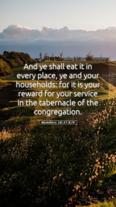Picture 05 - Numbers 18:31 KJV Mobile Phone Wallpaper - And ye shall eat it in every place, ye and your - Mobile Bible Verse Wallpaper