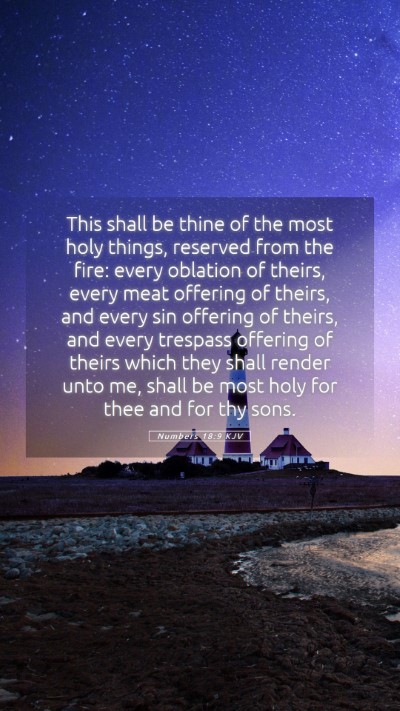 Picture 05 - Numbers 18:9 KJV Mobile Phone Wallpaper - This shall be thine of the most holy things, - Mobile Bible Verse Wallpaper