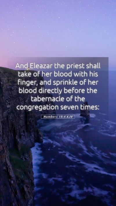 Picture 05 - Numbers 19:4 KJV Mobile Phone Wallpaper - And Eleazar the priest shall take of her blood - Mobile Bible Verse Wallpaper