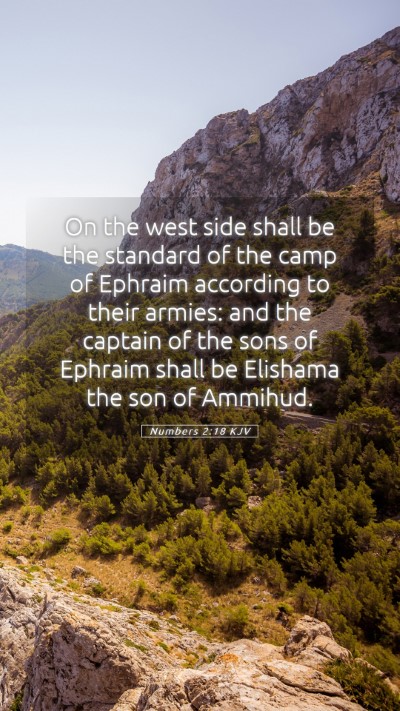 Picture 05 - Numbers 2:18 KJV Mobile Phone Wallpaper - On the west side shall be the standard of the - Mobile Bible Verse Wallpaper