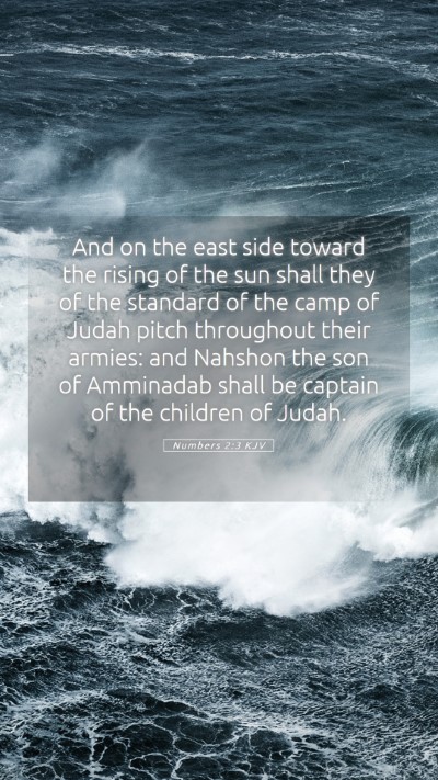 Picture 05 - Numbers 2:3 KJV Mobile Phone Wallpaper - And on the east side toward the rising of the sun - Mobile Bible Verse Wallpaper