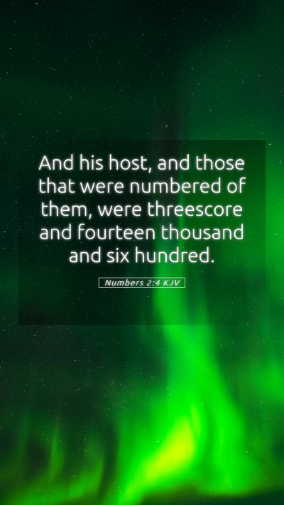 Picture 05 - Numbers 2:4 KJV Mobile Phone Wallpaper - And his host, and those that were numbered of - Mobile Bible Verse Wallpaper