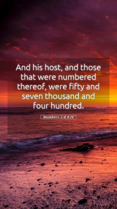 Picture 05 - Numbers 2:8 KJV Mobile Phone Wallpaper - And his host, and those that were numbered - Mobile Bible Verse Wallpaper