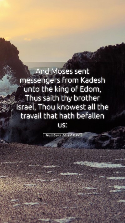 Picture 05 - Numbers 20:14 KJV Mobile Phone Wallpaper - And Moses sent messengers from Kadesh unto the - Mobile Bible Verse Wallpaper