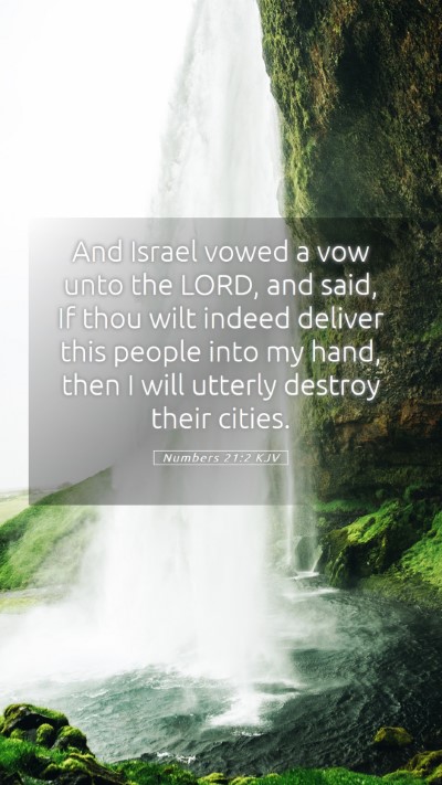 Picture 05 - Numbers 21:2 KJV Mobile Phone Wallpaper - And Israel vowed a vow unto the LORD, and said, - Mobile Bible Verse Wallpaper