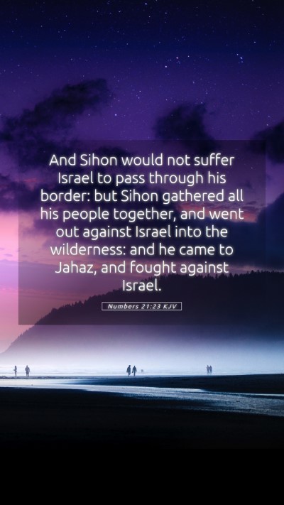 Picture 05 - Numbers 21:23 KJV Mobile Phone Wallpaper - And Sihon would not suffer Israel to pass through - Mobile Bible Verse Wallpaper