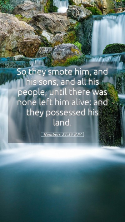 Picture 05 - Numbers 21:35 KJV Mobile Phone Wallpaper - So they smote him, and his sons, and all his - Mobile Bible Verse Wallpaper