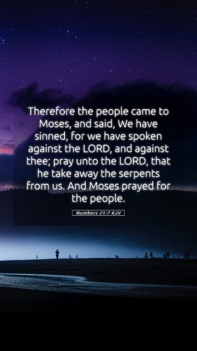 Picture 05 - Numbers 21:7 KJV Mobile Phone Wallpaper - Therefore the people came to Moses, and said, We - Mobile Bible Verse Wallpaper