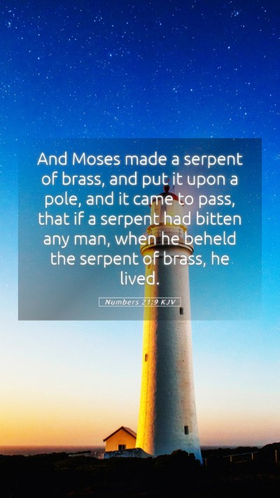 Picture 05 - Numbers 21:9 KJV Mobile Phone Wallpaper - And Moses made a serpent of brass, and put it - Mobile Bible Verse Wallpaper