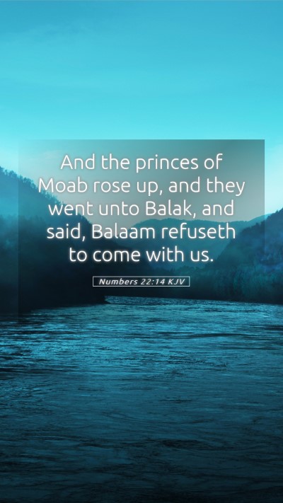 Picture 05 - Numbers 22:14 KJV Mobile Phone Wallpaper - And the princes of Moab rose up, and they went - Mobile Bible Verse Wallpaper