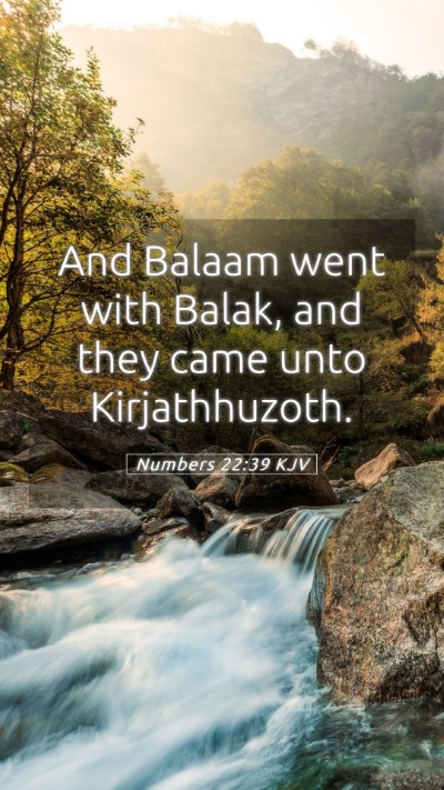 Picture 05 - Numbers 22:39 KJV Mobile Phone Wallpaper - And Balaam went with Balak, and they came unto - Mobile Bible Verse Wallpaper