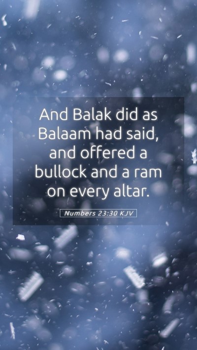 Picture 05 - Numbers 23:30 KJV Mobile Phone Wallpaper - And Balak did as Balaam had said, and offered a - Mobile Bible Verse Wallpaper