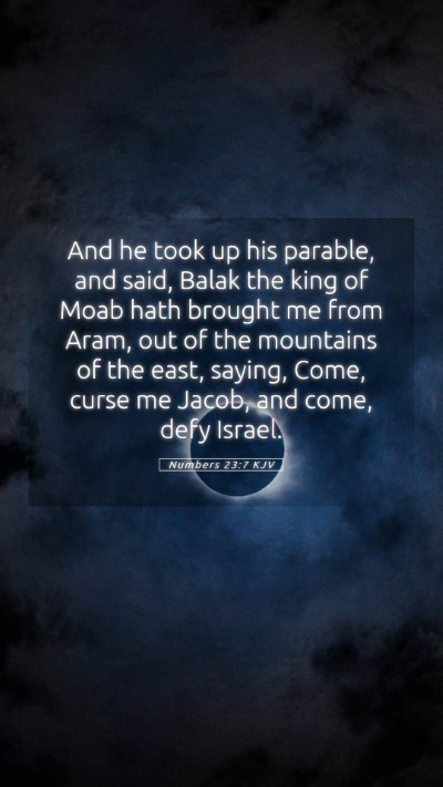 Picture 05 - Numbers 23:7 KJV Mobile Phone Wallpaper - And he took up his parable, and said, Balak the - Mobile Bible Verse Wallpaper