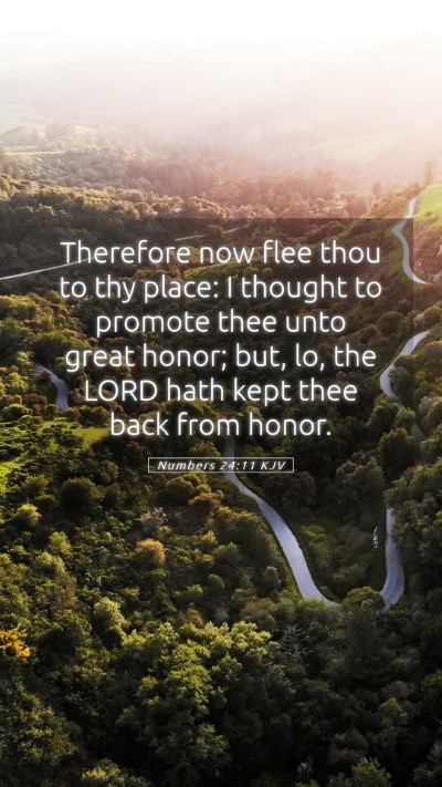 Picture 05 - Numbers 24:11 KJV Mobile Phone Wallpaper - Therefore now flee thou to thy place: I thought - Mobile Bible Verse Wallpaper