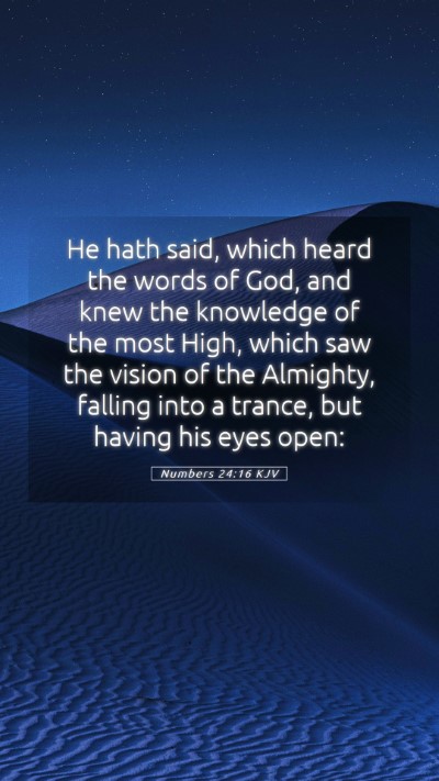 Picture 05 - Numbers 24:16 KJV Mobile Phone Wallpaper - He hath said, which heard the words of God, and - Mobile Bible Verse Wallpaper