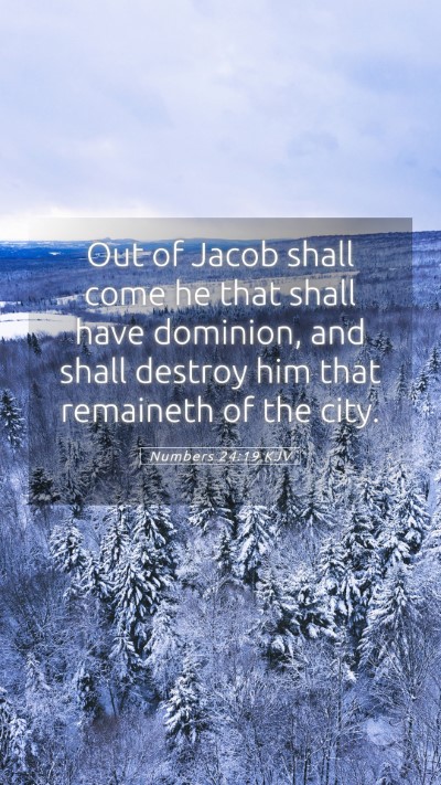 Picture 05 - Numbers 24:19 KJV Mobile Phone Wallpaper - Out of Jacob shall come he that shall have - Mobile Bible Verse Wallpaper