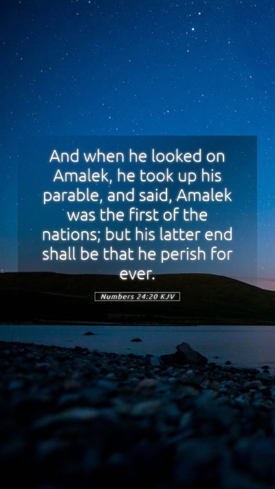 Picture 05 - Numbers 24:20 KJV Mobile Phone Wallpaper - And when he looked on Amalek, he took up his - Mobile Bible Verse Wallpaper