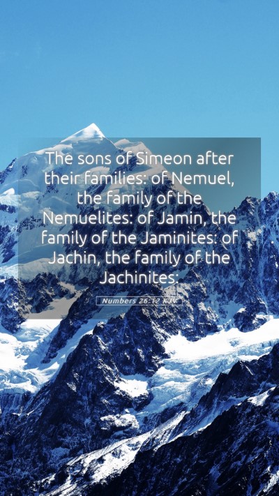 Picture 05 - Numbers 26:12 KJV Mobile Phone Wallpaper - The sons of Simeon after their families: of - Mobile Bible Verse Wallpaper