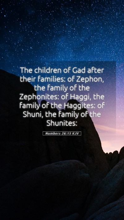 Picture 05 - Numbers 26:15 KJV Mobile Phone Wallpaper - The children of Gad after their families: of - Mobile Bible Verse Wallpaper