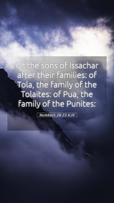 Picture 05 - Numbers 26:23 KJV Mobile Phone Wallpaper - Of the sons of Issachar after their families: of - Mobile Bible Verse Wallpaper