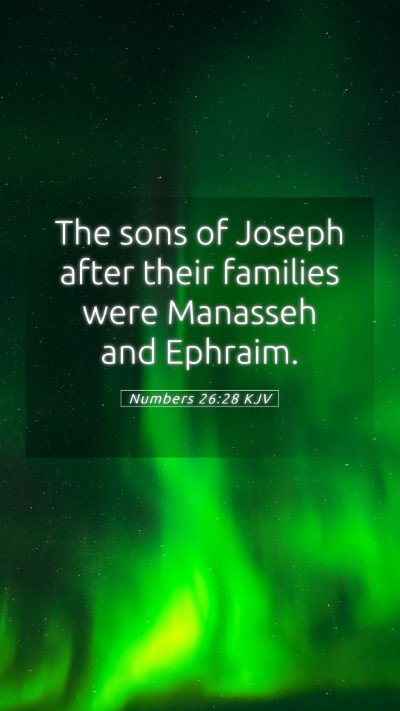 Picture 05 - Numbers 26:28 KJV Mobile Phone Wallpaper - The sons of Joseph after their families were - Mobile Bible Verse Wallpaper